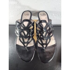 Black Sofft Euro soft Sandal In Size 9